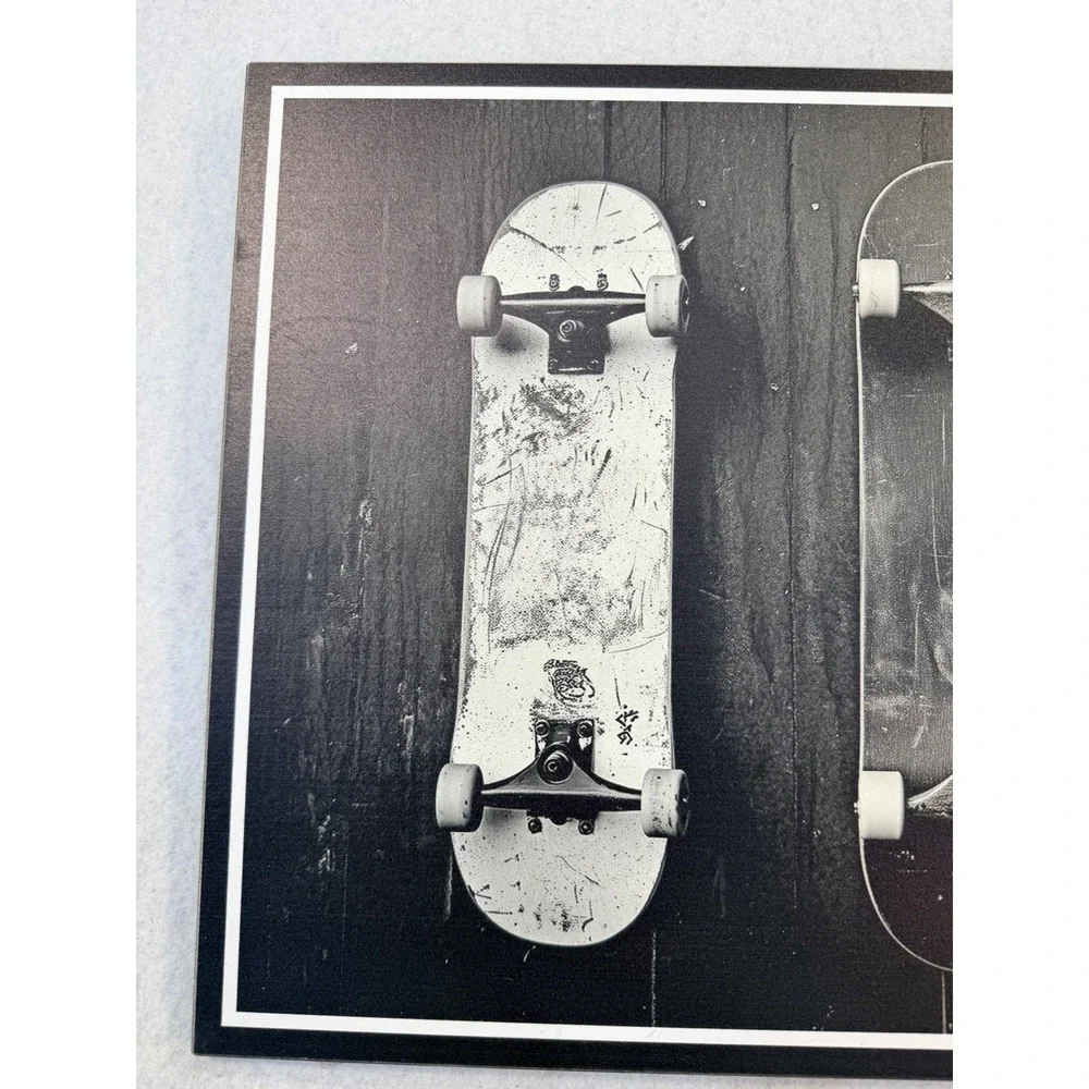 Black & White Skateboard Wall Art 12x18 Three Skateboards Skater Decor
